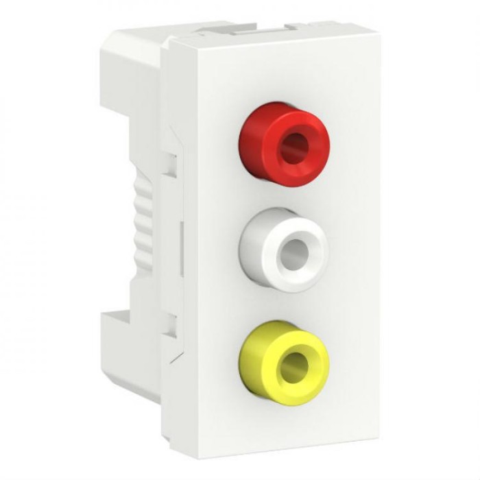 купить купить Розетка 3 RCA 1 модуль белый Unica New Schneider Electric (Шнайдер Электрик)  