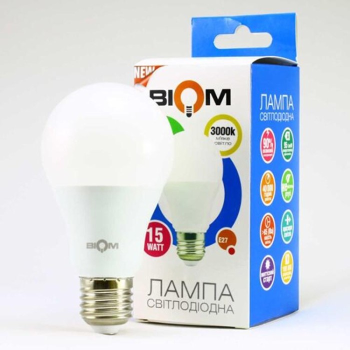 купить купить Светодиодная лампа Biom BT-515 A60 15W E27 3000К матовая  