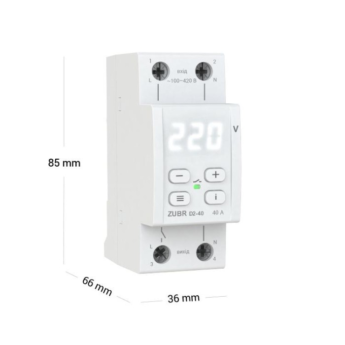 купить купить Реле напряжения с термозащитой ZUBR D2-40 (Зубр)  