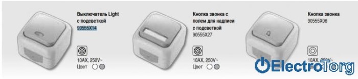 купить купить VI KO PALMIYE  Кнопка влагозащищенная звонка с подсветкой  