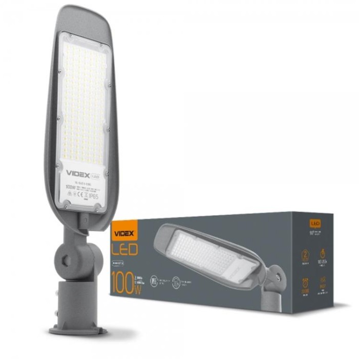 купить купить LED уличный фонарь (поворотный) 100W 5000K Серый VIDEX  