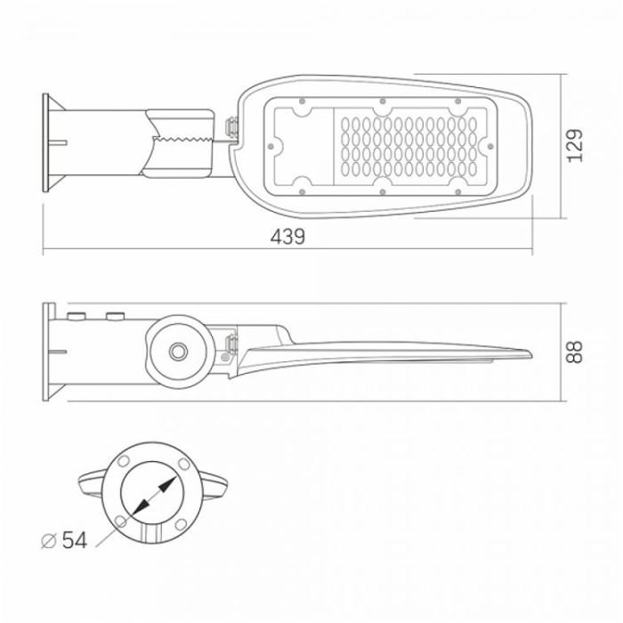купить купить LED уличный фонарь (поворотный) 100W 5000K Серый VIDEX  