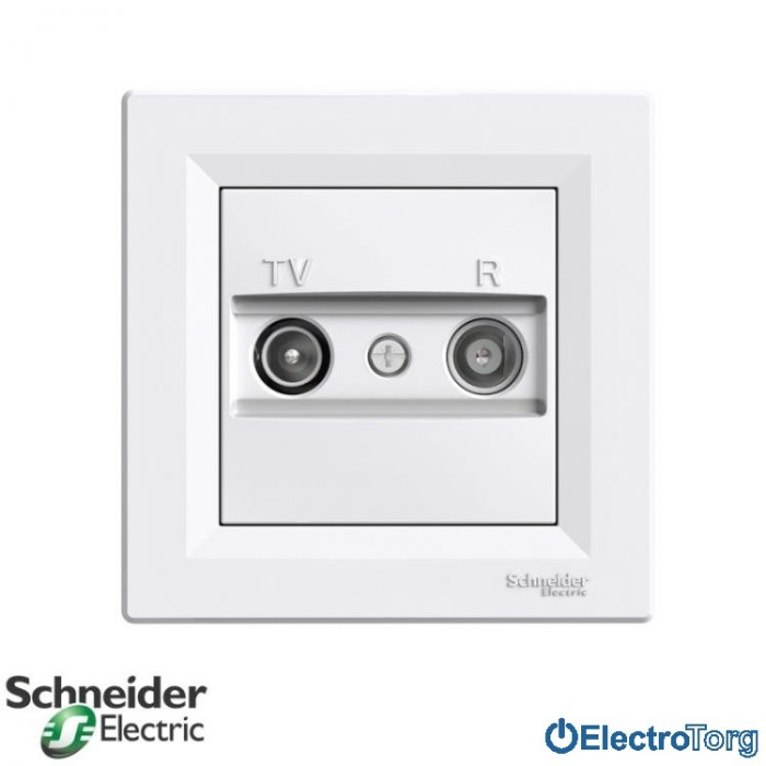 купить купить Розетка TV-R проходная (8 dB) белая Asfora Schneider Electric (Шнайдер Электрик)  