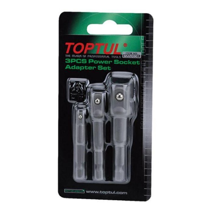 купить купить Набор переходников под шуруповерт 1/4&quot; 3ед. TOPTUL (1/4&quot;, 3/8&quot;, 1/2&quot;) GAAR0301  