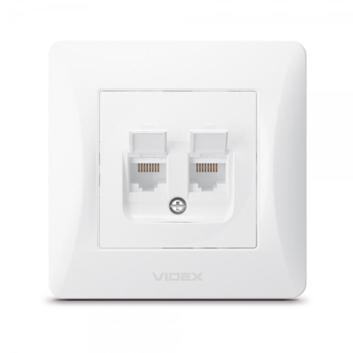 купить купить Розетка CAT6+CAT6 двойная компьютерная белая VIDEX BINERA  