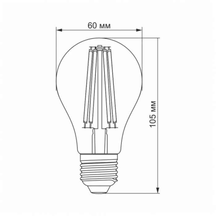 купить купить LED лампа Filament A60F 10W E27 4100K VIDEX  
