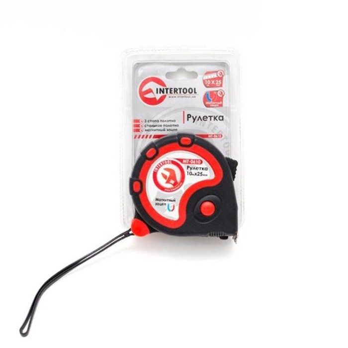 купить купить Рулетка с металлическим полотном 10 м x 25,0 мм INTERTOOL MT-0610  