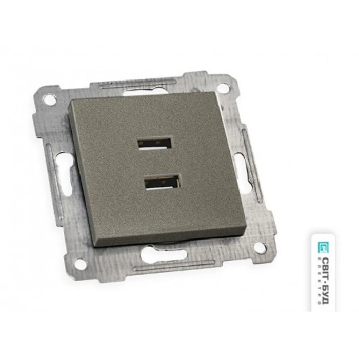 купить купить Меxанізм розетки 2гн USB горизонтальної, RITA, Mutlusan,&quot;графіт&quot;  