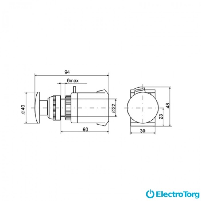 купить купить Кнопка AEAL-22 "Грибок"с фиксацией красный d22мм  240В 1з+1р ИЭК(IEK)  