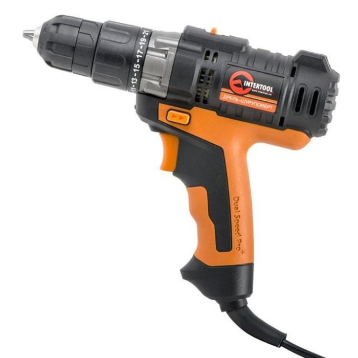 купить купить Дрель шуруповерт 420Вт, 2 скорости INTERTOOL WT-0104  