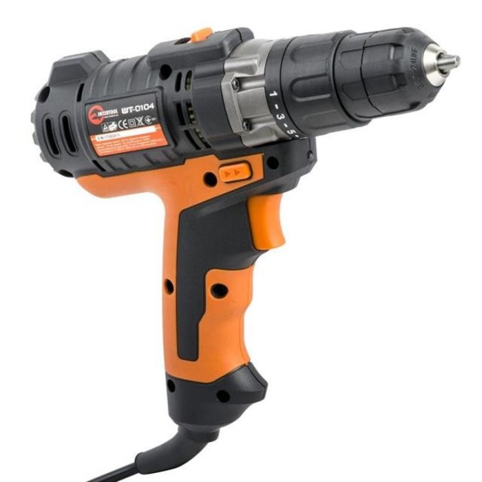 купить купить Дрель шуруповерт 420Вт, 2 скорости INTERTOOL WT-0104  