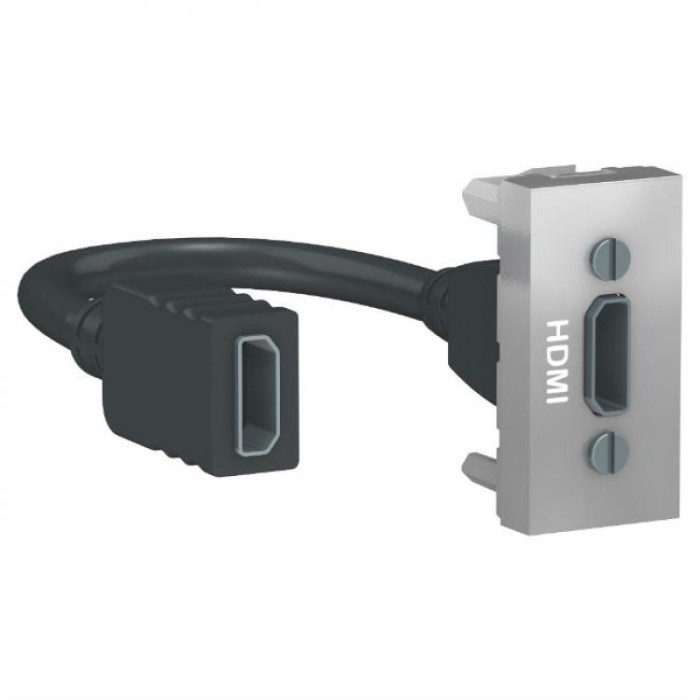 купить купить Розетка HDMI 1 модуль алюминий Unica New Schneider Electric (Шнайдер Электрик)  