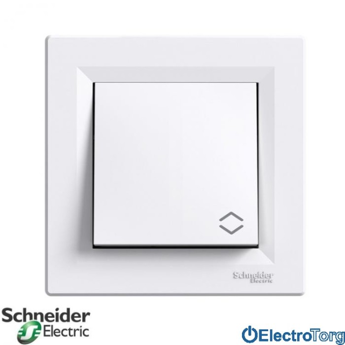 Выключатель одноклавишный проходной белый Asfora Schneider Electric (Шнайдер Электрик)