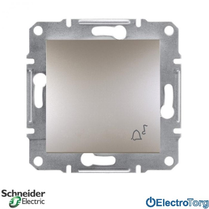 Выключатель кнопочный с символом &amp;quot;звонок&amp;quot; бронза Asfora Schneider Electric (Шнайдер Электрик)