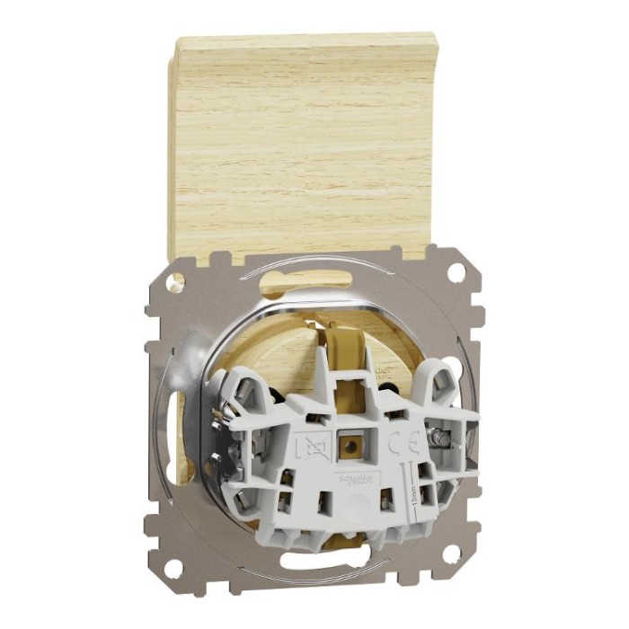 Розетка з заземленням та зі шторками, з кришкою Береза Sedna Elements Schneider Electric