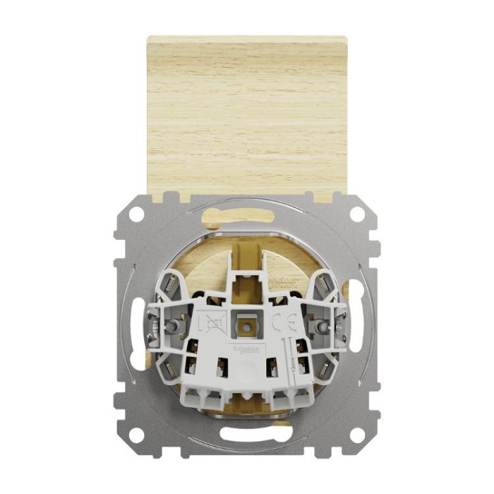 Розетка з заземленням та зі шторками, з кришкою Береза Sedna Elements Schneider Electric