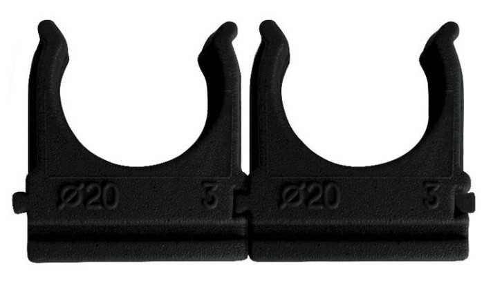 Хомут-кліпси для гофротруби d 20 мм, чорні, (100шт)