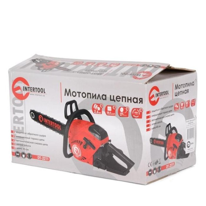 купить купить Мотопила цепная, 2,6 кВт/3,5 HP, шина-45 см, цепь 18&quot;INTERTOOL DT-2211  