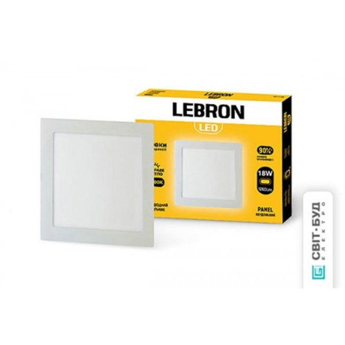 купить купить LED светильник L-PS-1841, 18W, встроенный, 205*205*19mm, 4100K, 1260Lm, угол 120° Lebron  