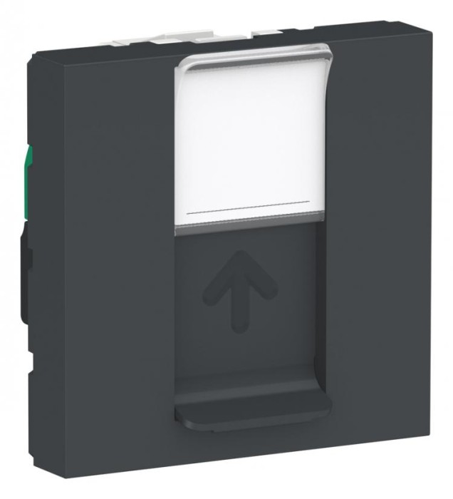 купить купить Розетка компьютерная RJ45 одинарная кат 5 UTP 2м антрацит Unica New Schneider Electric (Шнайдер Электрик)  