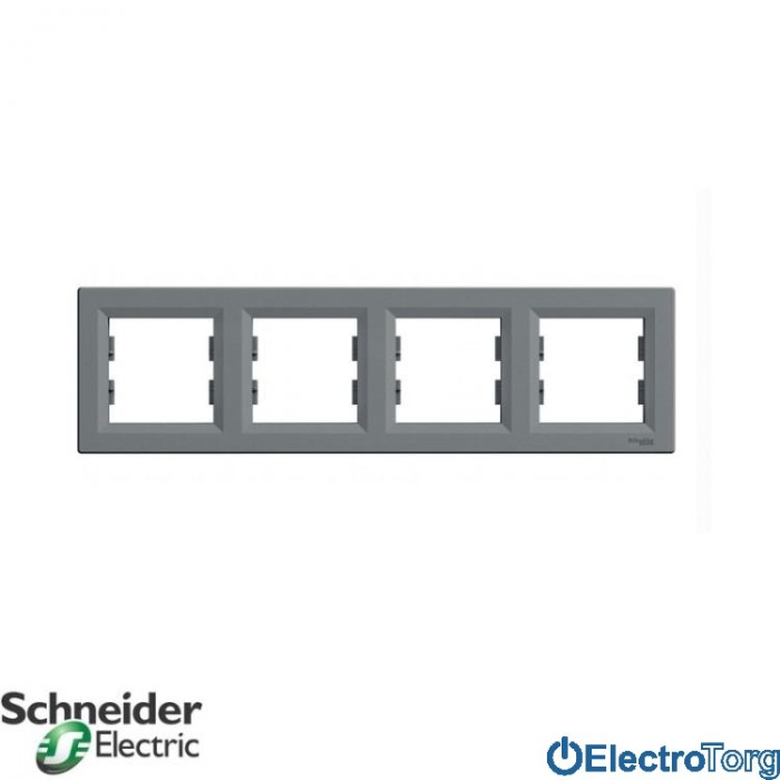 Рамка 4-постовая горизонтальная сталь Asfora Schneider Electric (Шнайдер Электрик)
