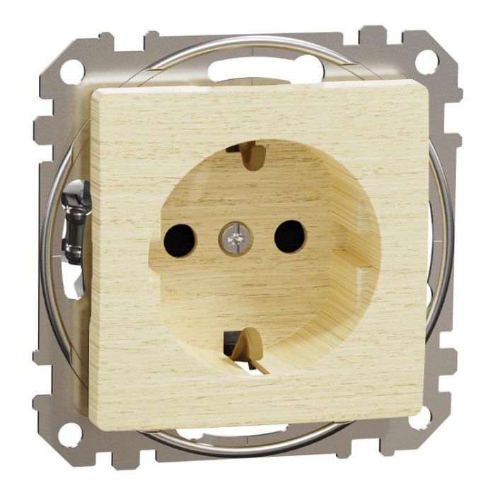 купить купить Розетка з заземленням та зі шторкою Береза Sedna Elements Schneider Electric  