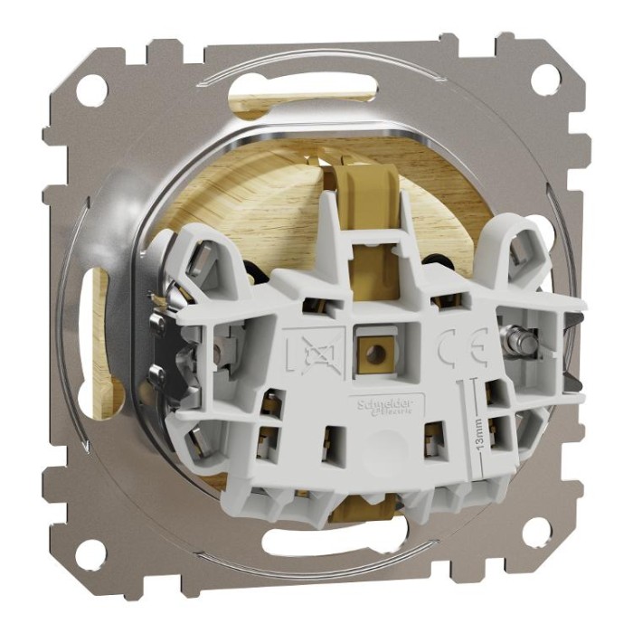 Розетка з заземленням та зі шторкою Береза Sedna Elements Schneider Electric