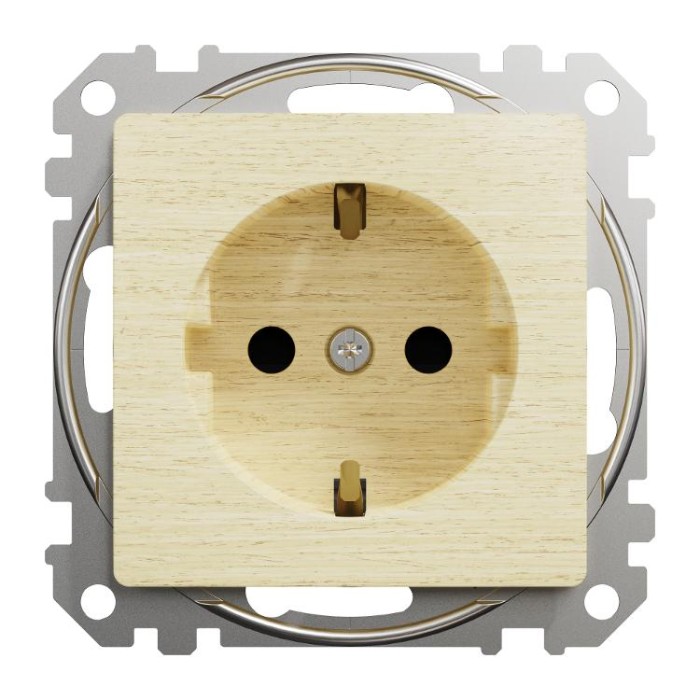 Розетка з заземленням та зі шторкою Береза Sedna Elements Schneider Electric