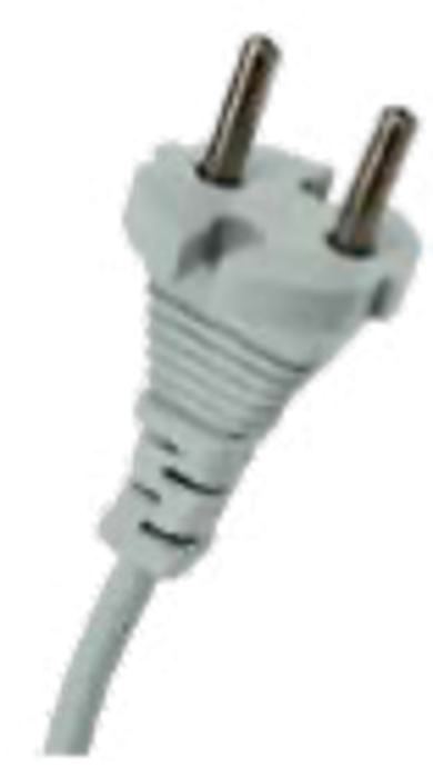 Провід мережевий з вилкою б/з, ПВС 2х0,75, 1,5м, сірий.