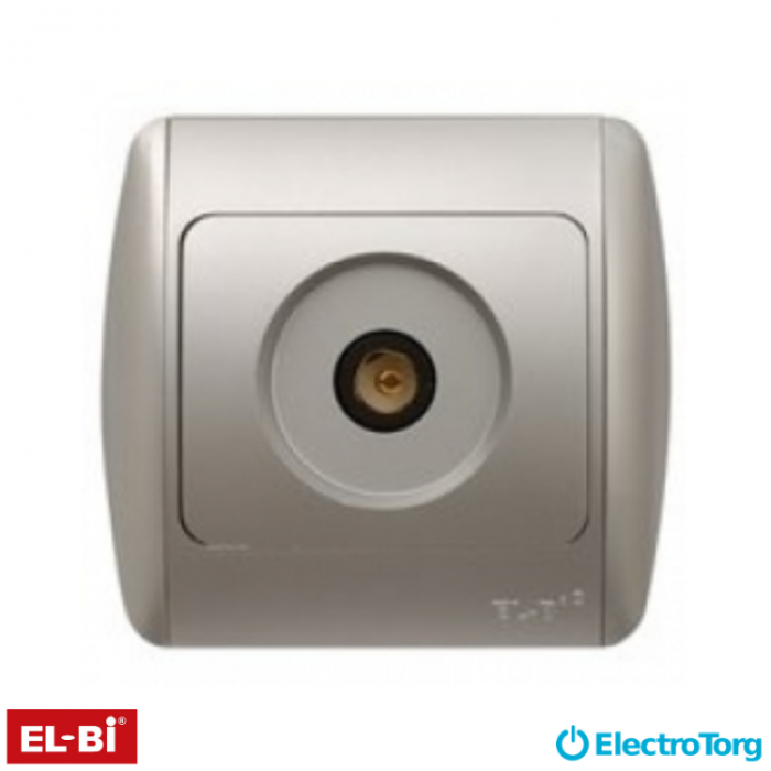 купить купить Розетка ZIRVE ТВ конечная SL- G- серебряная с вставкой EL-BI  
