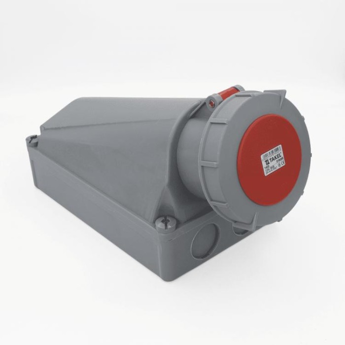 Розетка стаціонарна зовнішня 1452 125А 380В 3Р+N+Е IP67 Argent TAKEL
