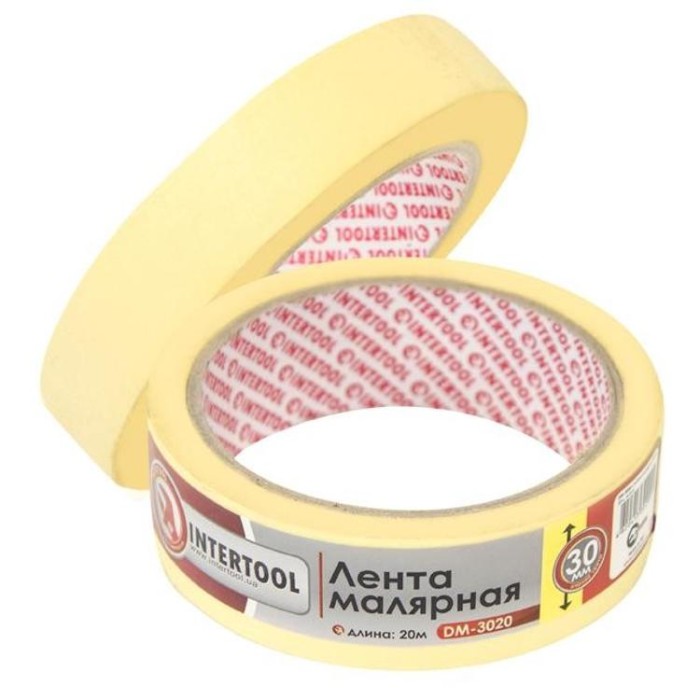 купить купить Лента малярная 30мм, 20м, желтая INTERTOOL DM-3020  