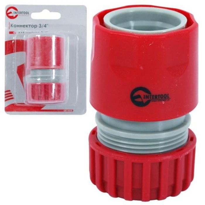 купить купить Коннектор 3/4&quot;для шланга 3/4&quot;INTERTOOL GE-1018  