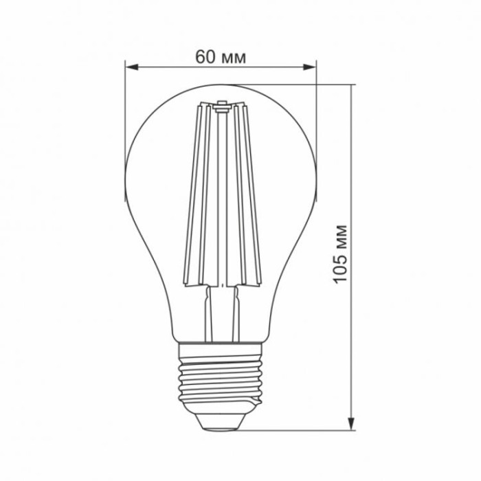купить купить LED лампа Filament A60FF 08W E27 1000K VIDEX  
