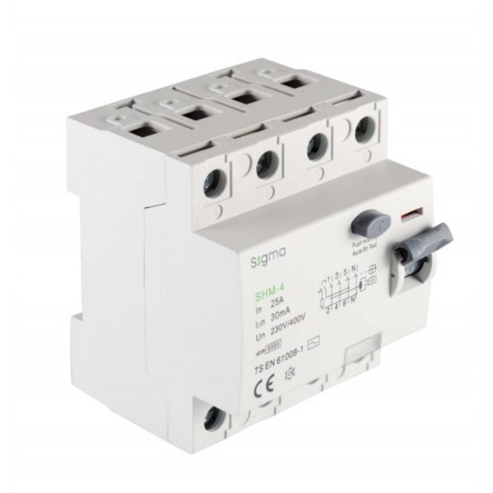 купить купить Диференційне реле (ПЗВ) SIGMA 10кА, 4Р, 30мА, 25А&quot;А&quot;(SFM4025030)  