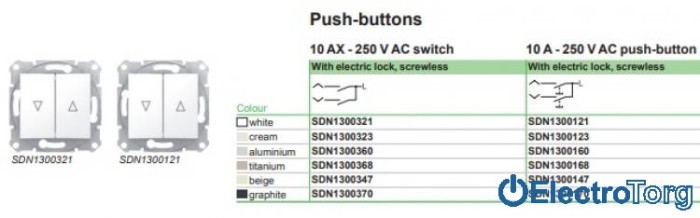 Выключатель для жалюзи с электронной блокировкой белый Sedna Schneider Electric (Шнайдер Электрик)