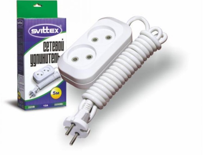 купить купить Удлинитель 5м 'SVITTEX' 2200Вт 220В 10А SV-009-5  
