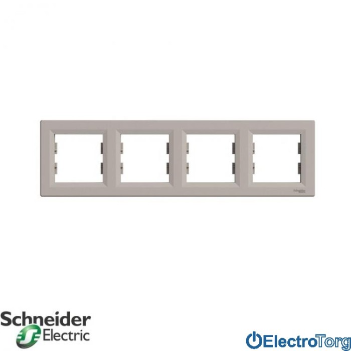 Рамка 4-постовая горизонтальная бронза Asfora Schneider Electric (Шнайдер Электрик)