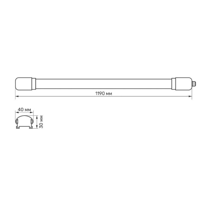 купить купить LED світильник IP65 лінійний TITANUM 36W 1,2М 6500K  