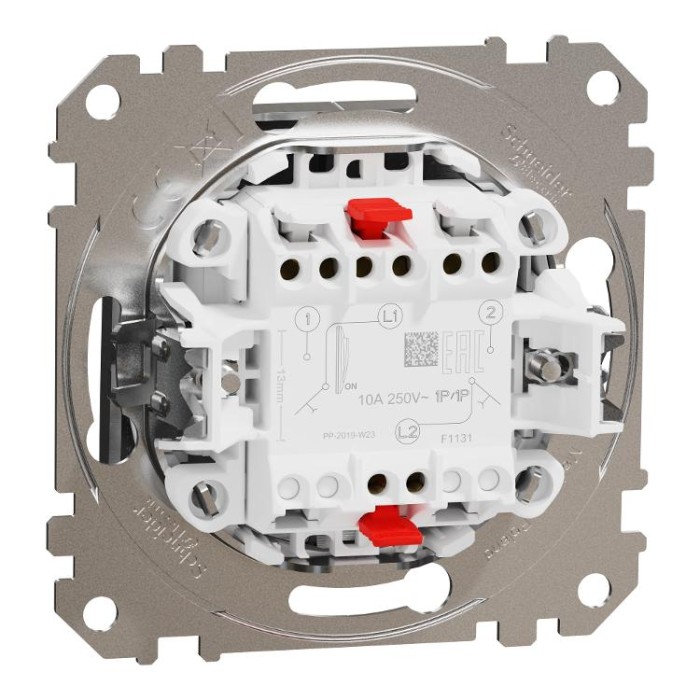 Кнопковий двоклавішний вимикач 10A, матовий, алюміній Sedna Design&amp;Elements Schneider Electric
