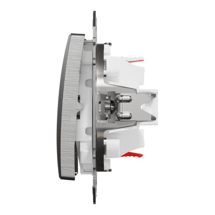 Кнопковий двоклавішний вимикач 10A, матовий, алюміній Sedna Design&amp;Elements Schneider Electric