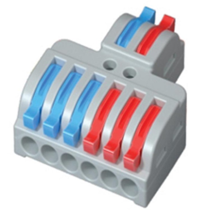 Клема з’єднувальна унів. двостороння 2/6 отвори