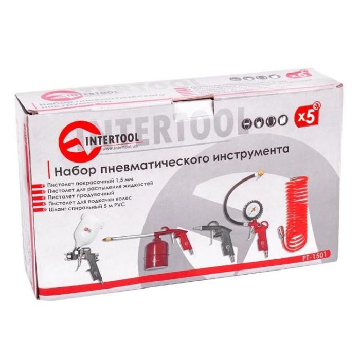 купить купить Набор покрасочный пневматический 5 ед. INTERTOOL PT-1501  