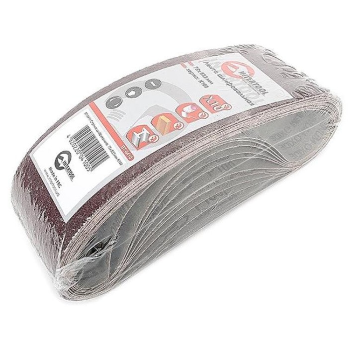 купить купить Лента шлифовальная 75x533 мм, зерно 100, уп. 10 шт. INTERTOOL BT-0410  