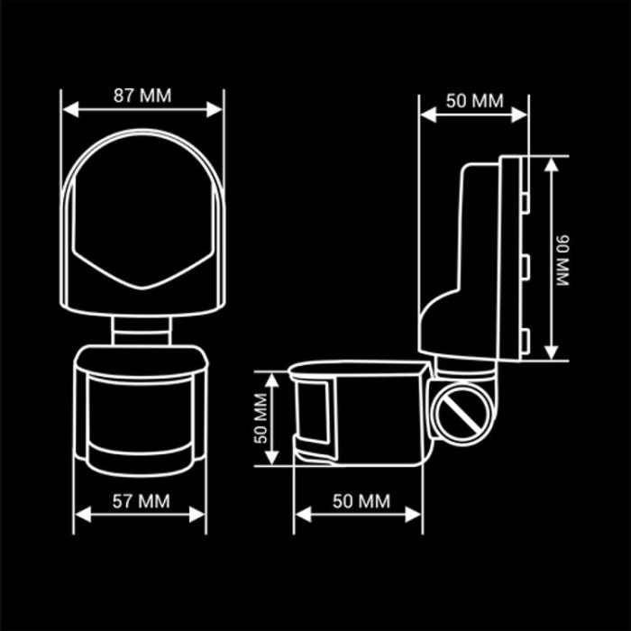 купить купить Инфракрасный датчик движения BIOM IRM-01W max 1200Вт 180&deg;, настенный,белый  