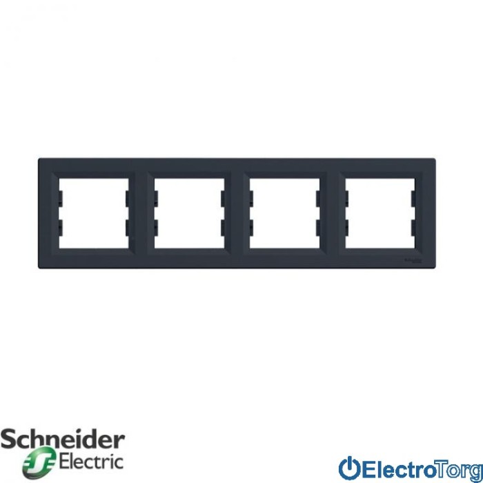 Рамка 4-постовая горизонтальная антрацит Asfora Schneider Electric (Шнайдер Электрик)