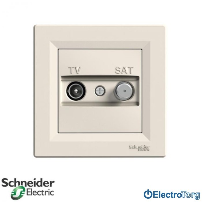 купить купить Розетка TV-SAT проходная (4 dB) кремовая Asfora Schneider Electric (Шнайдер Электрик)  
