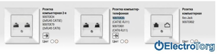 купить купить VI KO MERIDIAN  Розетка комплексная (компьютерная+телефонная) (RJ45-RJ11, Cat5e-Cat3)  