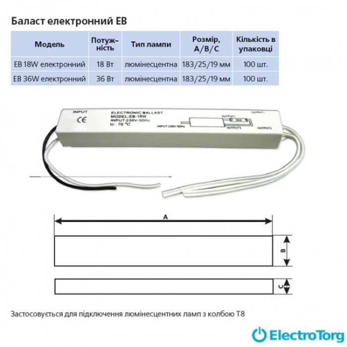 купить купить Балласт электронный EB 18W Delux  