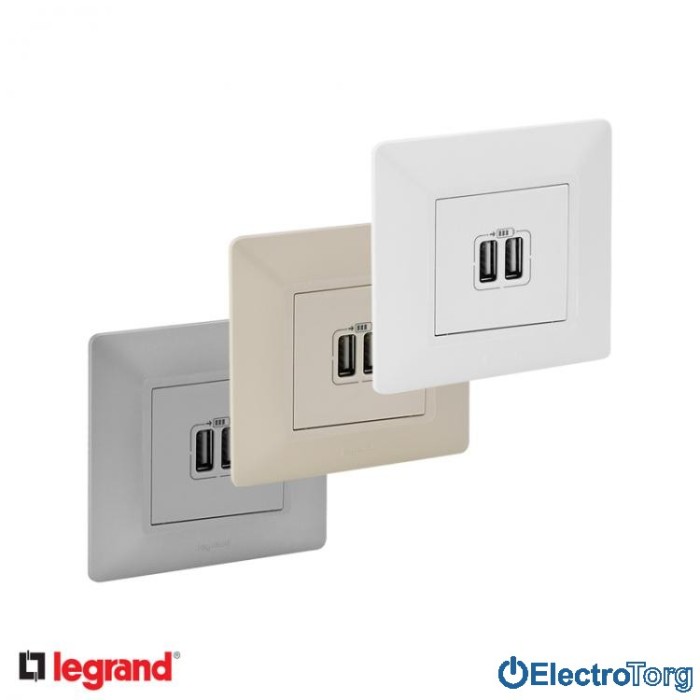 купить купить Розетка USB двойная для зарядки в сборе Valena LIFE Legrand  